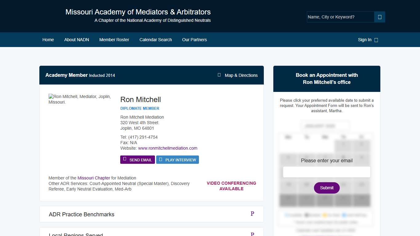 Ron Mitchell - Mediator based in Joplin, Missouri.