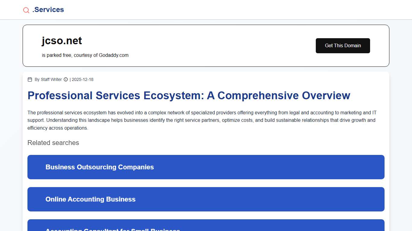 Professional Services Ecosystem: A Comprehensive Overview .Services